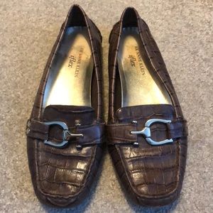 Anne Klein | Brown Leather iFlex Loafers